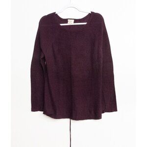 Happy Rose Womens Maroon Sweater Solid Pullover Boat Neck Long Sleeve Size L